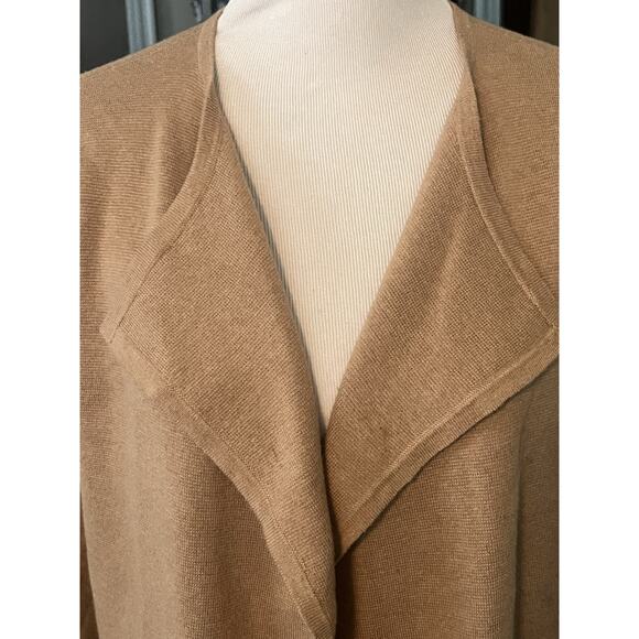 J Crew Juliette Collarless Sweater Blazer •XL•Jacket Cardigan Khaki J6339 Camel - Picture 6 of 10
